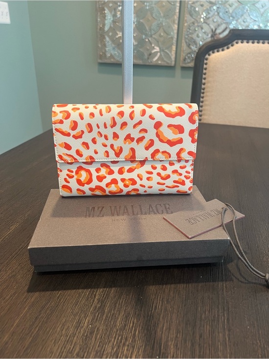 MZ Wallace Handbags - MZ Wallace Beresford Wallet Tangerine Leopard Saffiano